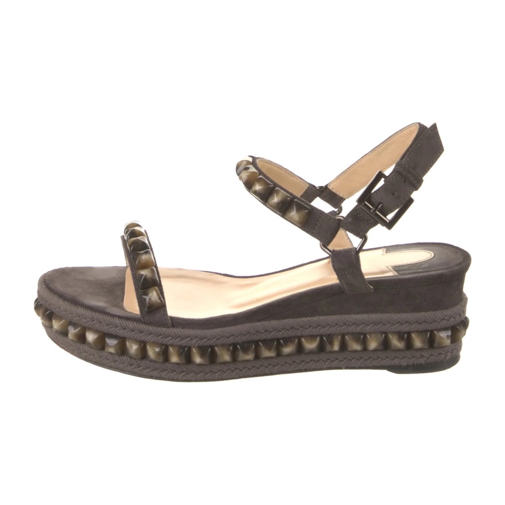 Christian Louboutin | Cataclou Wedge Sandals Gray 35